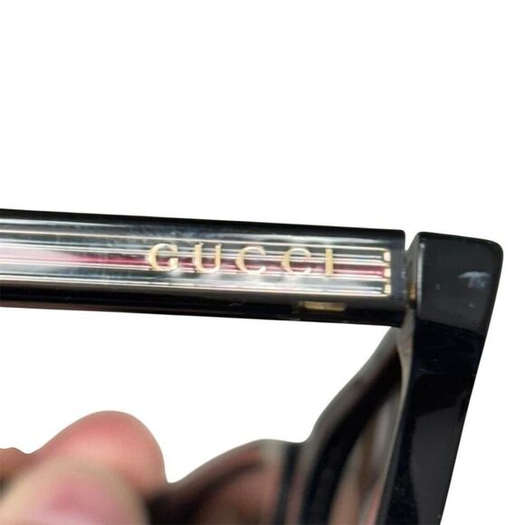 Gucci Unisex‎ Square Sunglasses Black Frame Gray Lens UV400 Protection - Picture 12 of 13